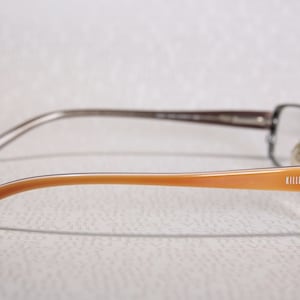 Early 2000's KILLER LOOP 7540 Dark Chrome and Orange Plastic Acetate Small Lens Slim Low Profile Eye Glasses Frames Eyeglasses for Women image 7