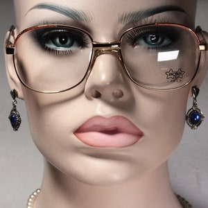 Okulary korekcyjne LUXOTTICA model 2118, pozłacane 18-karatowym złotem, nienoszone, oprawki okularowe z lat 80. z mostkiem Comfort Bridge i sprężynowymi zawiasami