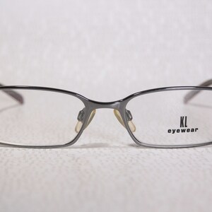Early 2000's KILLER LOOP 7540 Dark Chrome and Orange Plastic Acetate Small Lens Slim Low Profile Eye Glasses Frames Eyeglasses for Women image 2