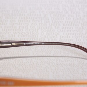 Early 2000's KILLER LOOP 7540 Dark Chrome and Orange Plastic Acetate Small Lens Slim Low Profile Eye Glasses Frames Eyeglasses for Women image 5