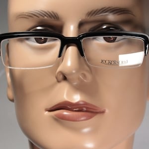 Unique JECKERSONS Black and Silver Sleek Semi Rimless Different Unique Looking Glasses Optical Frames Eyeglasses for Men and Women 53 17 135