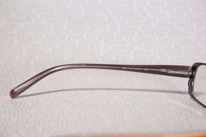 Early 2000's KILLER LOOP 7540 Dark Chrome and Orange Plastic Acetate Small Lens Slim Low Profile Eye Glasses Frames Eyeglasses for Women image 8