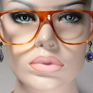 Unworn Vintage 1970&#39;s Italian FARBEN Amber Orange Tortoise Eye Glasses Eyeglass Frames Eyewear 52 16 140