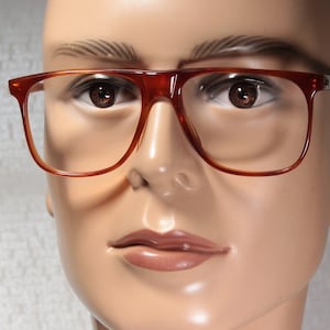 Unworn True Vintage 1970&#39;s Italian FARBEN Amber Orange Brown Tortoise Eye Glasses Eyeglass Frames Eyewear 52 16 140