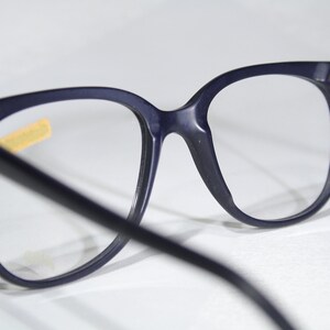 Début CALVIN KLEIN modèle CK 15 vintage des années 1980 des années 80 en plastique bleu foncé mat taille oversize moyenne grande monture de lunettes lunettes de vue image 7