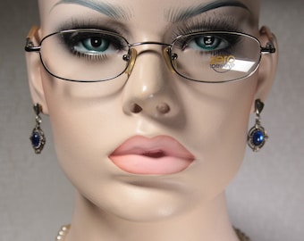 Size Medium ZERO EYEWEAR 1786F Unisex Silver Chrome and Pale Hunyadi Yellow Small Lens Eye Glasses Eyeglass Frames