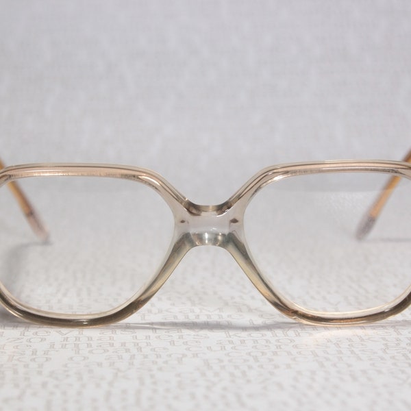 Super Small 1970's JET SET by OPTIMODA mod. 788F Pale Light Pastel Color Clear Oversize Style Teddybear Size Eye Glasses Eyeglass Frames