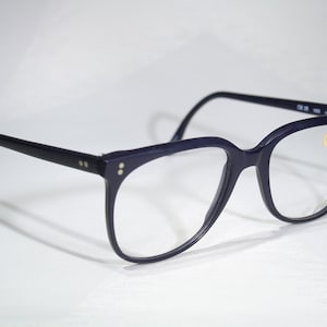 Début CALVIN KLEIN modèle CK 15 vintage des années 1980 des années 80 en plastique bleu foncé mat taille oversize moyenne grande monture de lunettes lunettes de vue image 4