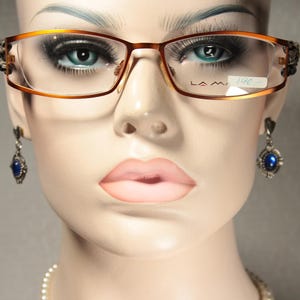 LA MATTA RUNWAY Eyeglass Frames 50-20 Half Rim Gold Red Green Germany La Matta LM3144 Col. 3 Green Tortoise Eyeglasses Frame w  main image 4
