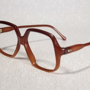 Super Tiny 1970's No Brand Brown Gradient Oversize Style But Teddybear / Cat / Doll Size Only Eye Glasses Eyeglass Frames