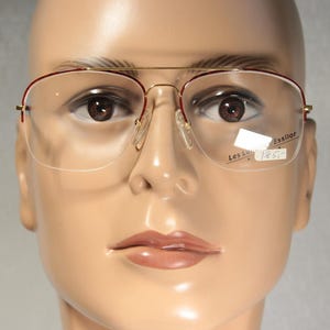 Vintage 1980-tals ESSILOR mod. 287 halvbågade pilotbågar, guld och mörkorange, storlek medium, oanvända