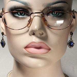 Early 1980&#39;s Italian BRILLE Delicate Lightweight Wildlife Pattern and Gold Half Frame Glasses Reader Frames Eyeglasses