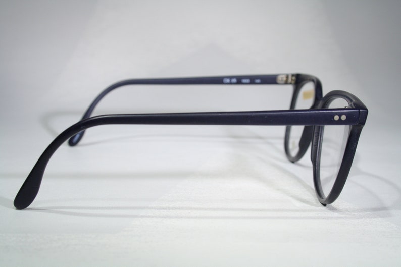 Début CALVIN KLEIN modèle CK 15 vintage des années 1980 des années 80 en plastique bleu foncé mat taille oversize moyenne grande monture de lunettes lunettes de vue image 5
