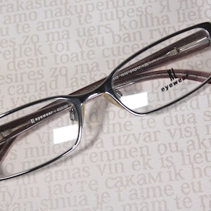 Early 2000's KILLER LOOP 7540 Dark Chrome and Orange Plastic Acetate Small Lens Slim Low Profile Eye Glasses Frames Eyeglasses for Women image 10