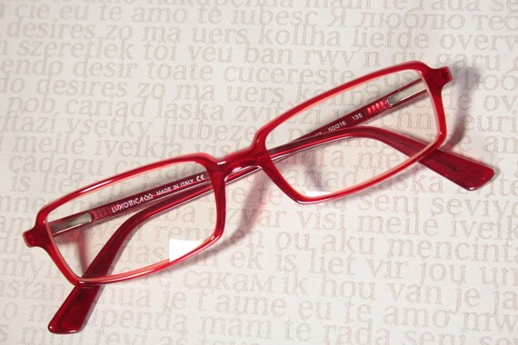 Unworn LUXOTTICA LU3188 Semi Clear Ruby Red Small… - image 9