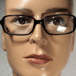 Medium Large Rectangular Plastic Acetate Tortoise Brown and Gold Eye Glasses Eyeglass Frames for Men