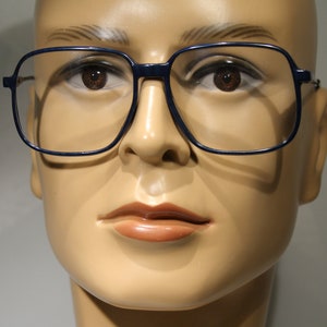 Unisex Unworn BELLE QUALITÉ mod. ELAN-606 col. Blue True Vintage 80s Big Large Oversized Eyeglasses Glasses Frames Eyewear Size Large 56 14