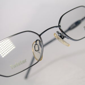 Very Small Unworn ZEISS Mod. 15481-181 Vintage 1990&#39;s Angular Pale Light Blue Chrome Glasses Frames Readers with Small Lenses