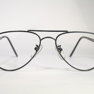 Oanvända ELAN 149 Vintage 1980-tals råa minimalistiska helsvarta Old School pilotglasögon glasögonbågar