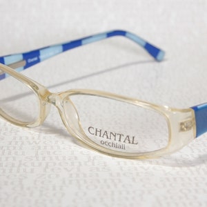 Licht Honig klar und blau CHANTAL ZR1010 Anfang der 2000er Jahre Sleek Kleine Objektiv Low-Profile Kunststoff Brillen Brillenfassungen für Frauen