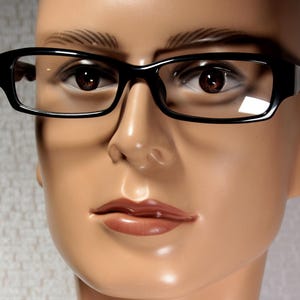 Sleek Glossy Black Acetate Eyeglass Frames, Unworn IYOKO INYAKE model IY 260, Medium Large, Wide, Early 2000&#39;s