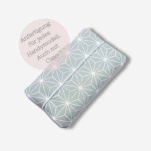 Coque de téléphone portable personnalisable pour chaque modèle de téléphone portable | également avec étui | en tissu et rembourré | étoiles à la menthe | par exemple pour iPhone 11 / 11 pro