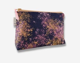 Cosmetic bag inside water-repellent | old pink dotted | small size perfect for your handbag
