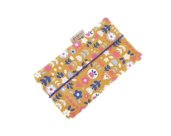 Fabric cell phone bag | Flowers in mustard yellow iPhone 11/XR/X | Samsung Galaxy S20 and much more floral