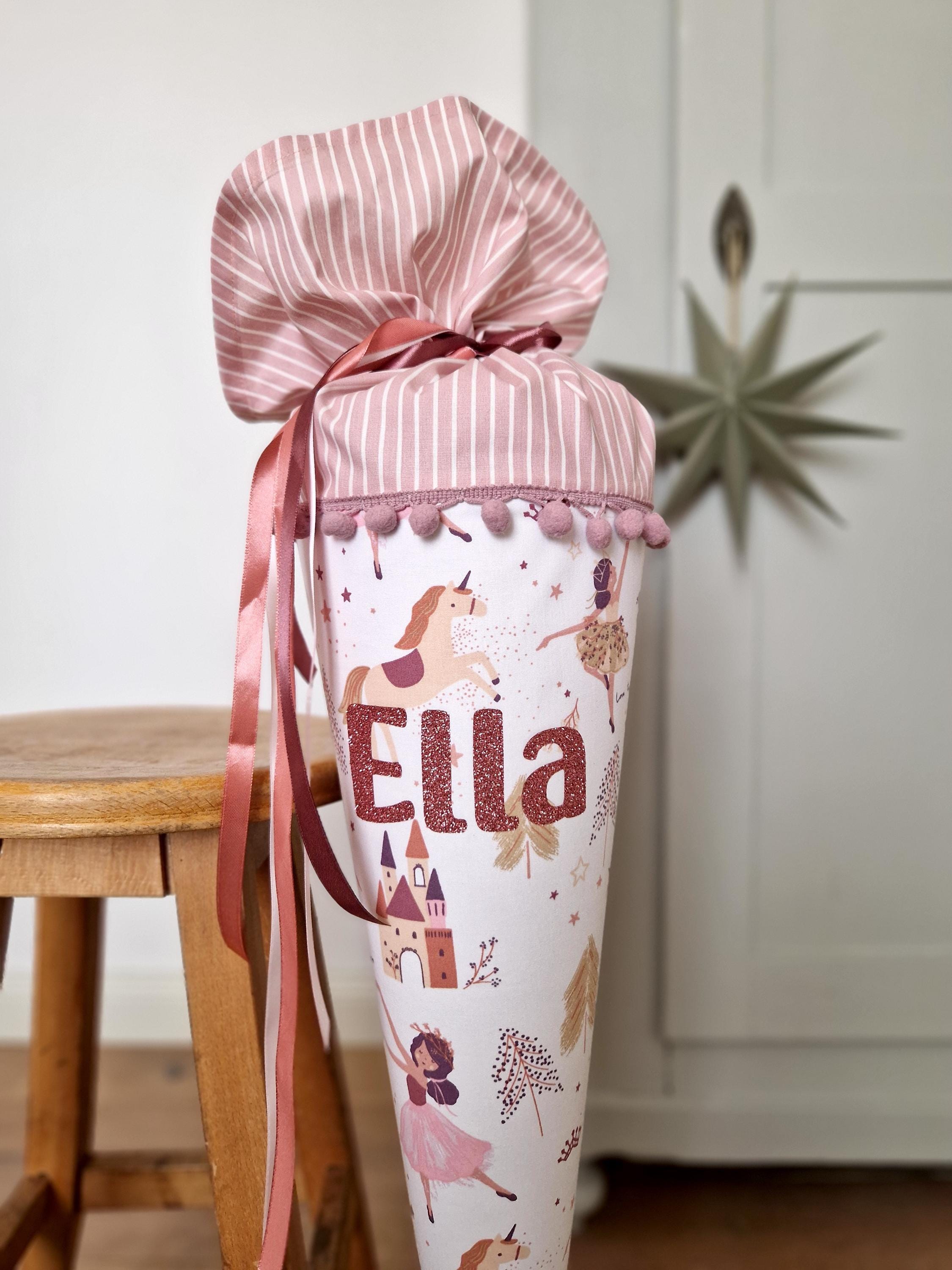 School cone princess ballerina fairytale castle unicorn in old pink - for girls - inner cushion optional - please note the item description!