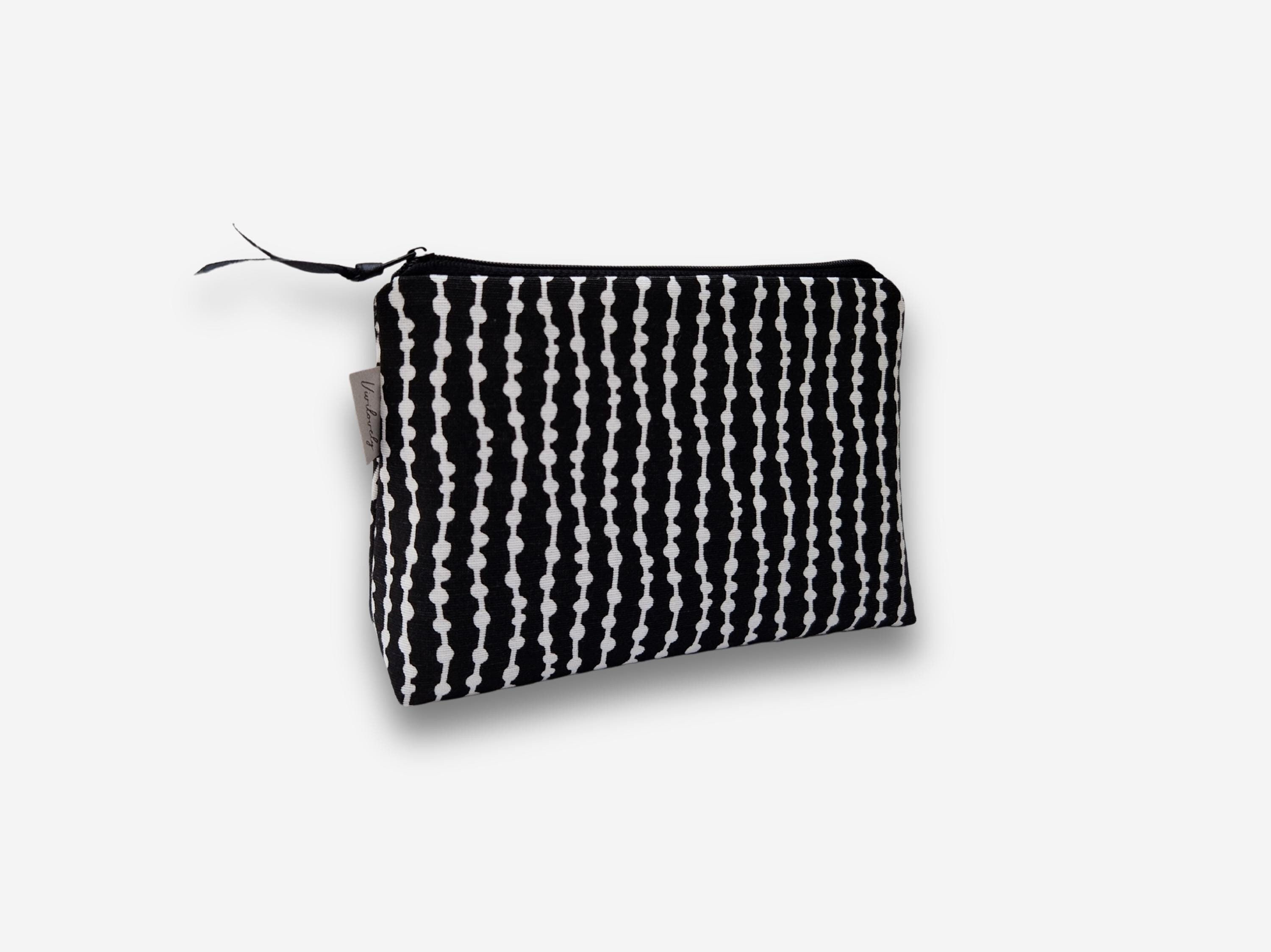 Personalisierte Make-up-Tasche Aus Baumwolle – Schwarz, Rechteckig, Mit Reißverschluss, Leicht & Stylisch