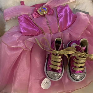 Princess Sleeping Beauty inspired Costume - inspired Halloween Costume and Converse Shoes Set - Kids Birthday