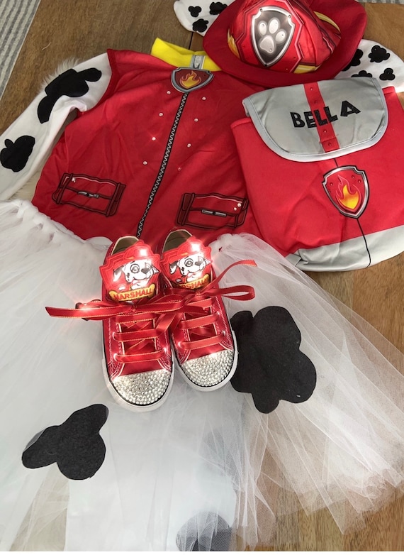 Disfraz de Marshall para niña, disfraz de Halloween de Pet Patrol Everest y  conjunto de zapatos Converse, disfraz de Patrulla Canina de cumpleaños para  niños -  España