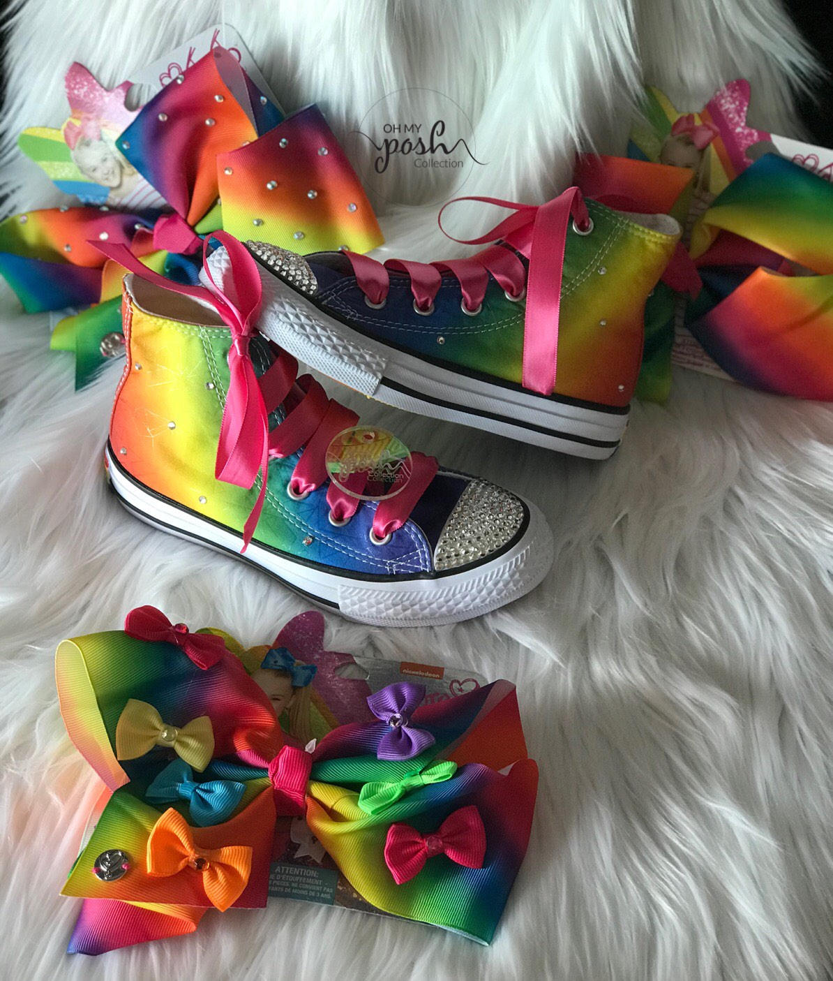 Jojo Siwa Inspired Dream Tour Custom Rhinestone Converse Shoes and Hair Bow Set Birthday Etsy