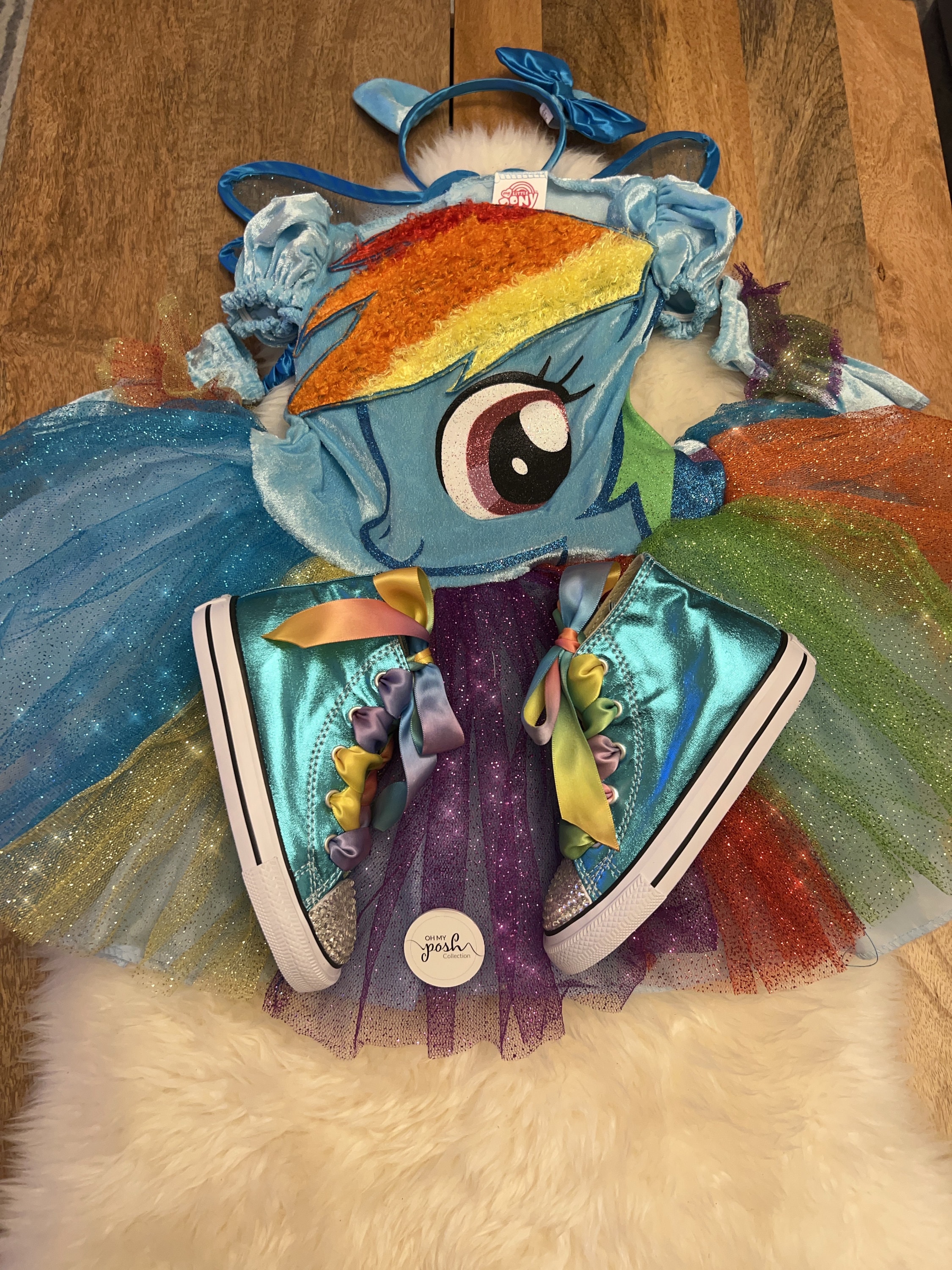 Girls Rainbow Dash Costume - My Little Pony Inspired Rainbow Birthday ...