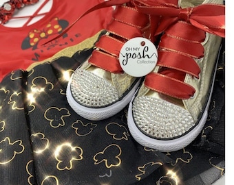 Minnie Mouse Disney Costume - Disney’s Minnie Mouse Halloween Costume and Converse Shoes Set - Kids Birthday Minnie Outfit