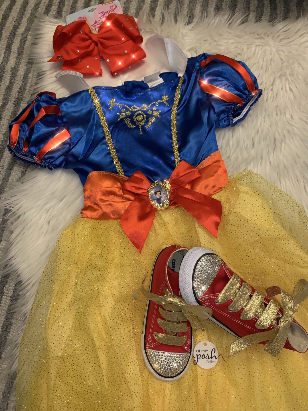 Princess Snow White Costume and Converse Shoes Set, Disney Movie Snow White  Kids Halloween Costume