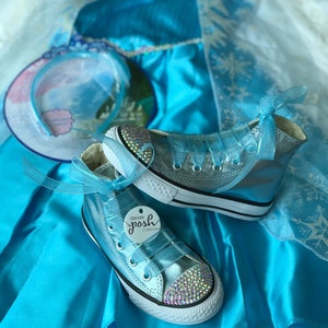 Elsa Frozen Costume - Disney&#39;s Frozen Ispired Elsa High Top Shoes and Costume Dress Set - Halloween Elsa Costume for Girls, Kids, Toddler