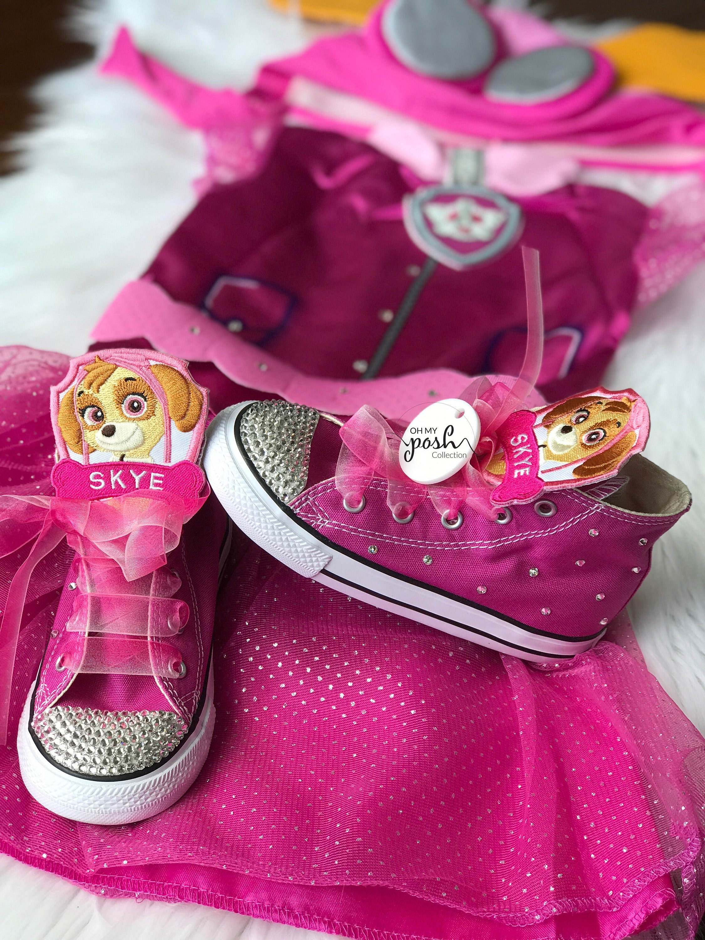Girls Skye Pup Costume Paw Dog Patrol Skye Halloween Costume And 