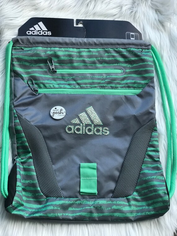 teal adidas drawstring bag