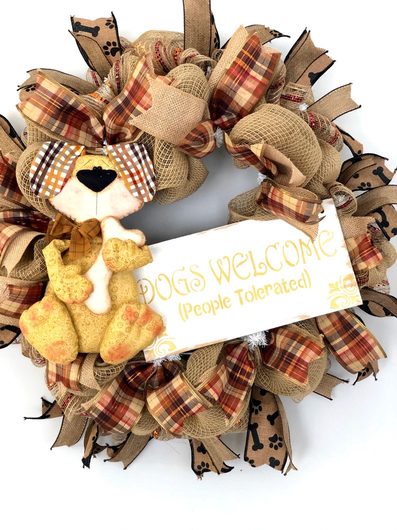 Pet Wreath Pet Lover Wreath Plush Dog Wreath designer Wreath Dog Wreath Dog Front Door Wreath