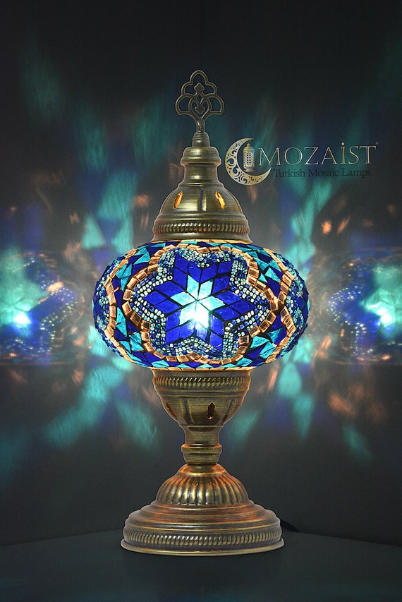 Blue mosaic lamp deals