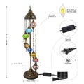 Customizable  Turkish Floor Lamp, 3, 4, 5, 6, 7 feet (Short to Tall) Personalizable Moroccan Mosaic Standing Corner Light