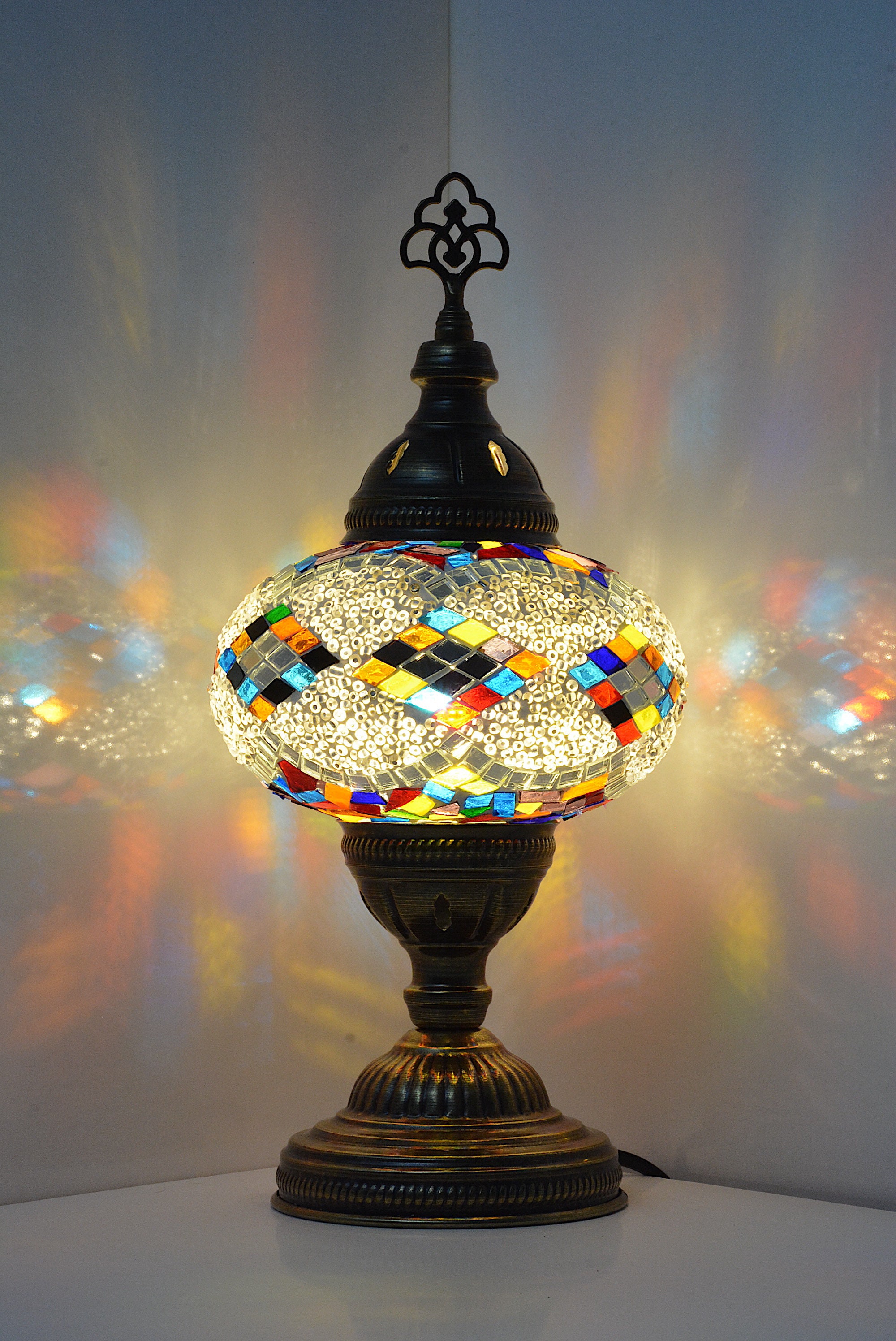 Multi Mosaic Table Lamp Turkish Lamp Mosaic Light Turkish Etsy