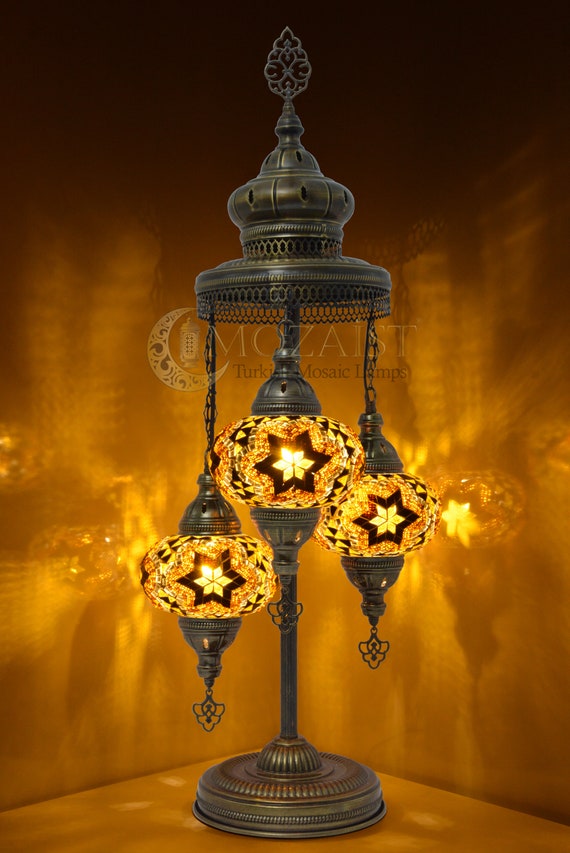 Mosaic Floor Lamp 3 Big Globe Turkish Lamp Moroccan Lamp
