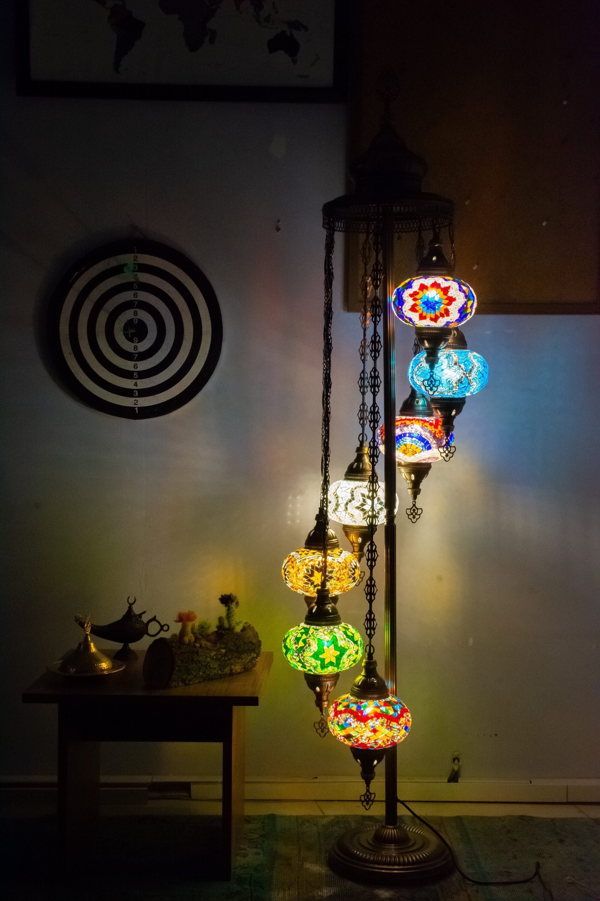 HAND MADE,TURKISH,MOROCCAN MOSAIC LAMP Glass Table 7 Lamp LIGHT,Home Decor,GIFT 