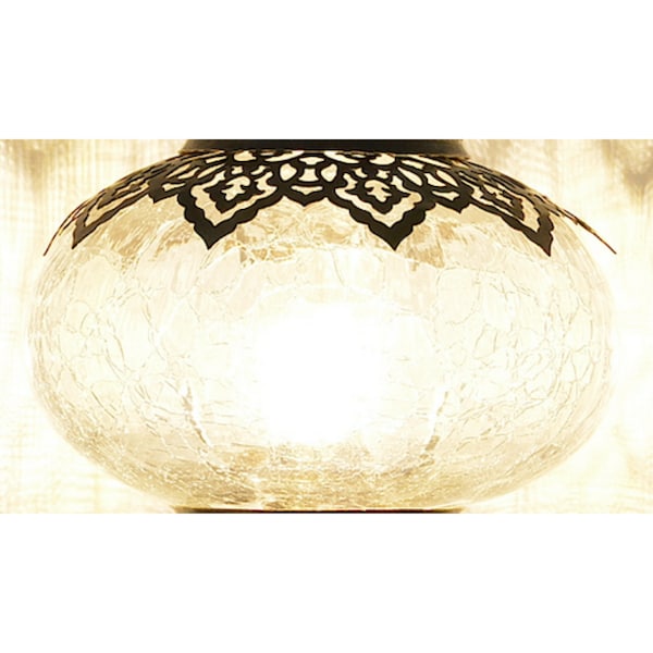 Globe transparent fissuré de rechange pour lampes turques