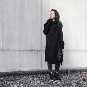 LONG COAT Cardigan gender neutral black zdjęcie 2