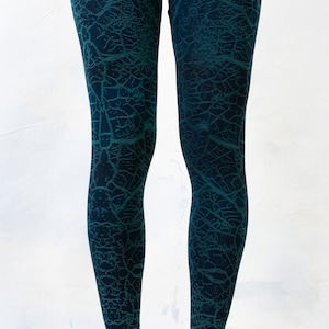 LEGGINGS tierra agrietada unisex azul-verde-beige imagen 5