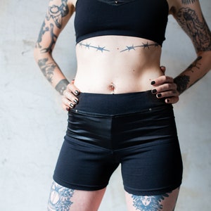 SHORTS with Rivets - Short Pants, Hot Pants, Yoga Shorts - black