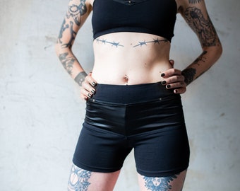 SHORTS with Rivets - Short Pants, Hot Pants, Yoga Shorts - black